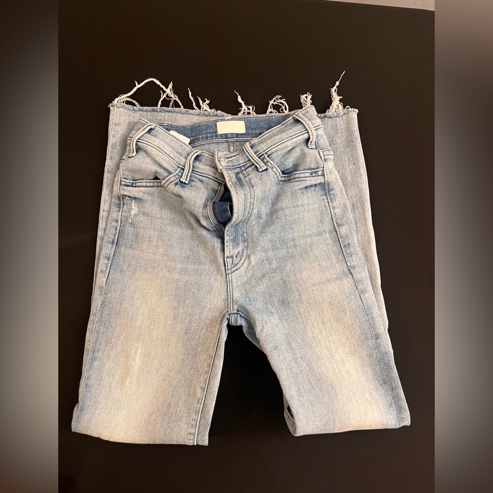 Mother The Hustler ankle fray woman’s jeans